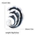 Alloy Enamel Wave Brooch Pin With Pearl For Womens Clothing view 6