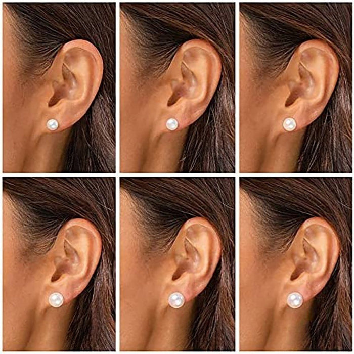 Classic Faux Pearl Stud Earrings For Women, Daily Commuter Versatile Gift Jewelry