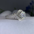 European Style Twisted Ring With Full Rhinestone Vintage Floral Tower Simulated Wedding Ring view 4