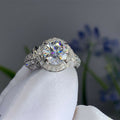 European Style Twisted Ring With Full Rhinestone Vintage Floral Tower Simulated Wedding Ring view 3