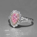 Trendy Luxury Multi Layer Ring With Sparkling Pink Teardrop Stone And Double Wrap Design view 2