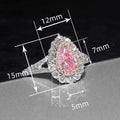 Trendy Luxury Multi Layer Ring With Sparkling Pink Teardrop Stone And Double Wrap Design view 4