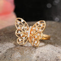 Romantic Animal Butterfly Hollow Ring For Women, French Light Luxury Princess Index Jewelry view 3