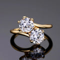 Sparkling Zircon Women's Ring European American Fashion Proposal Engagement Jewelry Gift view 3