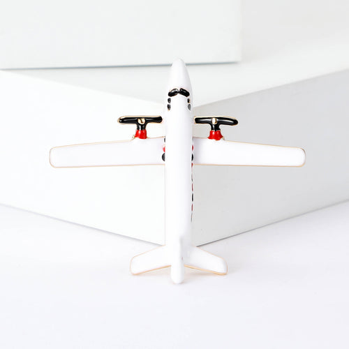 Alloy Enamel Airplane Brooch Pin For Women's Clothing Accessories