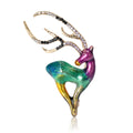 Alloy Enamel Reindeer Brooch Pin Animal Lapel Accessory For Dresses view 5