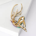 Alloy Enamel Reindeer Brooch Pin Animal Lapel Accessory For Dresses view 3