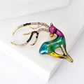 Alloy Enamel Reindeer Brooch Pin Animal Lapel Accessory For Dresses view 2