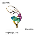 Alloy Enamel Reindeer Brooch Pin Animal Lapel Accessory For Dresses view 4