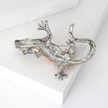 Alloy Enamel Lizard Brooch Vintage Animal Lapel Pin For Apparel view 3