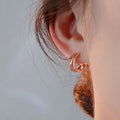 2026 New Trendy Line Hoop Earrings For Women, Korean Fashion Commuter Ear Jewelry view 4