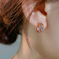 2026 New Trendy Line Hoop Earrings For Women, Korean Fashion Commuter Ear Jewelry view 3