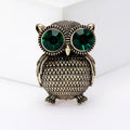 Alloy Rhinestone Owl Brooch Vintage Animal Lapel Pin For Womens Clothing view 2