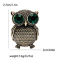 Alloy Rhinestone Owl Brooch Vintage Animal Lapel Pin For Womens Clothing view 4