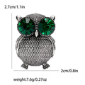 Alloy Rhinestone Owl Brooch Vintage Animal Lapel Pin For Womens Clothing view 6