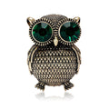 Alloy Rhinestone Owl Brooch Vintage Animal Lapel Pin For Womens Clothing view 5