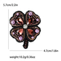 Alloy Rhinestone Four Leaf Clover Brooch Pin For Women Apparel view 4