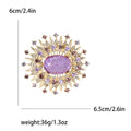 Vintage Alloy Rhinestone Sunflower Brooch Pin For Women's Dresses view 4