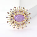 Vintage Alloy Rhinestone Sunflower Brooch Pin For Women's Dresses view 2