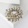 Alloy Rhinestone Sunflower Brooch For Women Dress Suit Decoration view 3
