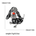 Alloy Enamel Long Ear Dog Brooch Pin For Dresses And Suits view 4