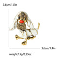 Alloy Enamel Long Ear Dog Brooch Pin For Dresses And Suits view 6
