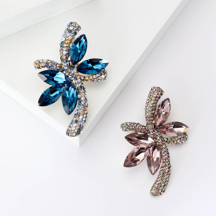 Alloy Zircon Rhinestone Bow Brooch Pin For Dress Suit Accessories