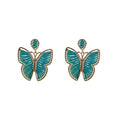 Bohemian Ethnic Handwoven Cotton Thread Butterfly Drop Alloy Contrast Color Statement Earrings view 5