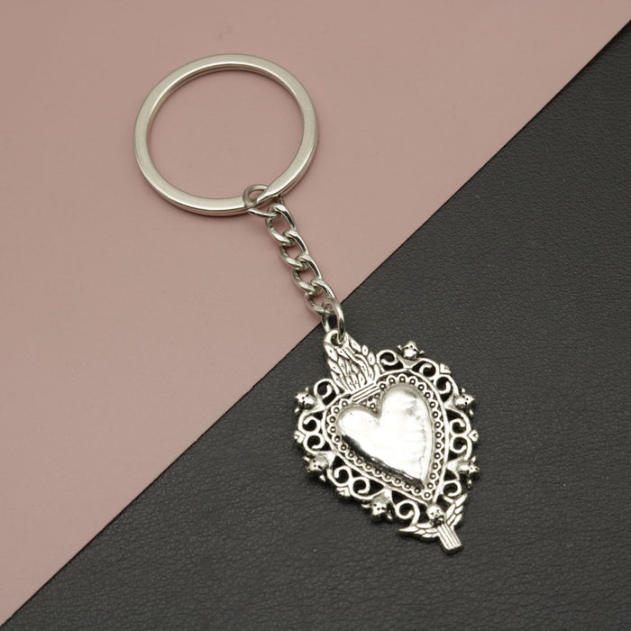 Metal Gothic Skull Heart Keychain Bag Charm Gift