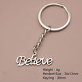 Metal Believe Letter Keychain Inspirational Gift Key Ring view 2