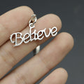 Metal Believe Letter Keychain Inspirational Gift Key Ring view 3