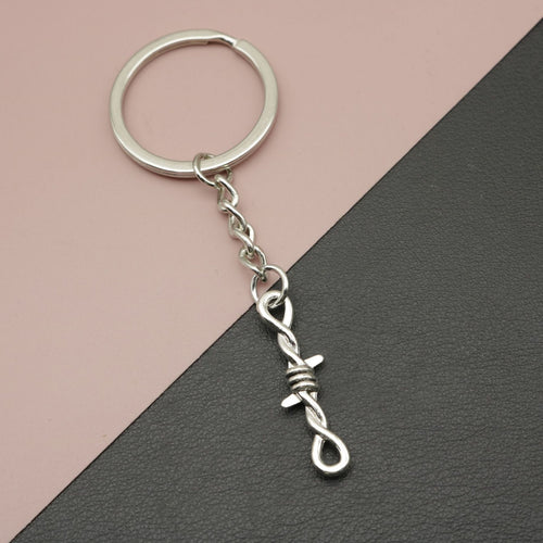 Metal Double Pendant Thorn Keychain Bag Charm