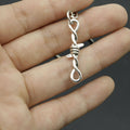 Metal Double Pendant Thorn Keychain Bag Charm view 4