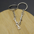 Metal Double Pendant Thorn Keychain Bag Charm view 3