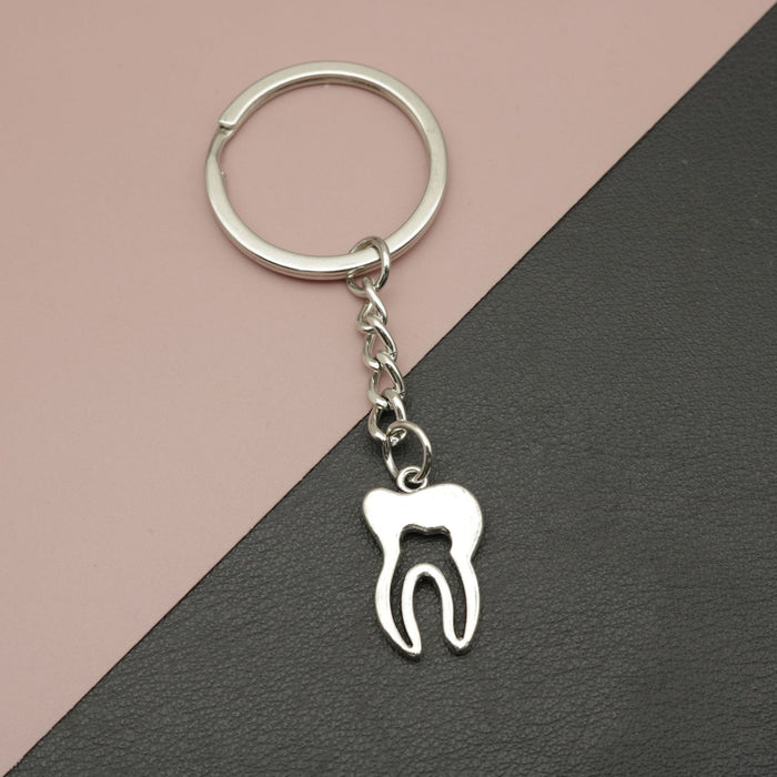 Zinc Alloy Tooth Shape Keychain Key Ring Gift
