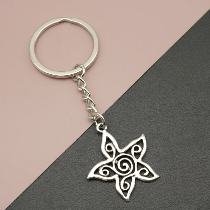 Metal Hollow Floral Flower Keychain For Bag Charm Gift