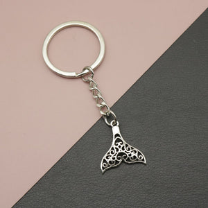 Zinc Alloy Whale Tail Keychain Ocean Animal Key Ring Gift