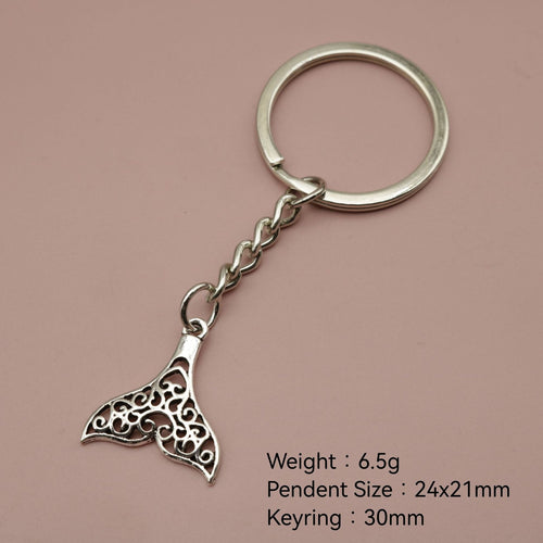 Zinc Alloy Whale Tail Keychain Ocean Animal Key Ring Gift