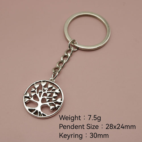 Metal Heart Tree Keychain Bag Charm Gift
