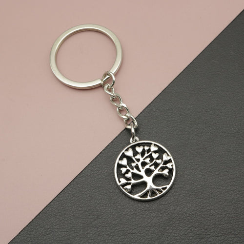 Metal Heart Tree Keychain Bag Charm Gift
