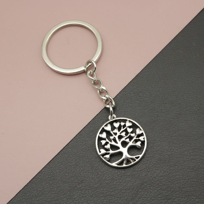 Metal Heart Tree Keychain Bag Charm Gift