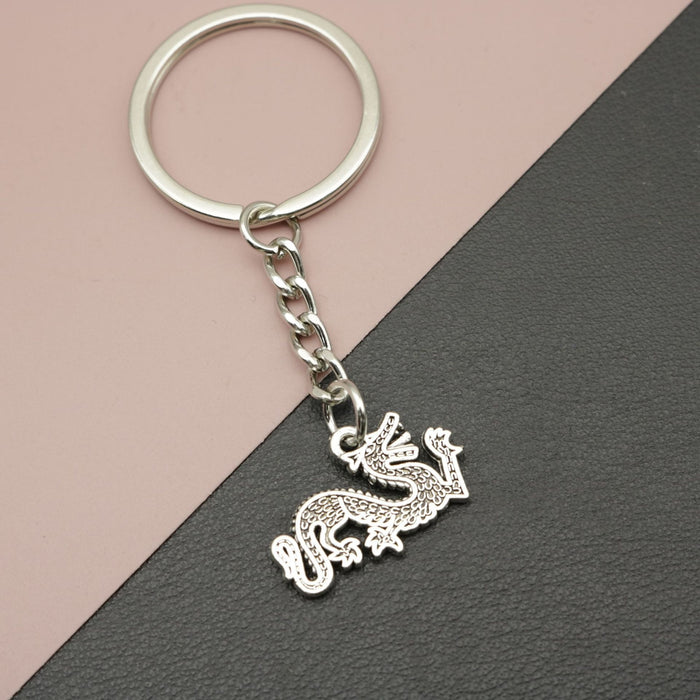 Zinc Alloy Minimalist Dragon Keychain Bag Charm Gift