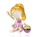 Alloy Basketball Girl Brooch Pin For Dresses And Blazers view 5