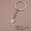 Zinc Alloy Simple Skiing Keychain Bag Charm Car Gift view 2
