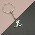 Zinc Alloy Simple Skiing Keychain Bag Charm Car Gift view 1