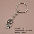 Zinc Alloy Simple Skull Keychain Bag Charm Gift Key Ring view 2