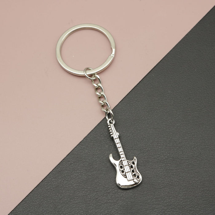 Metal Guitar Keychain Bag Charm for Keys and Gifts