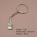Metal Guitar Keychain Bag Charm for Keys and Gifts view 2