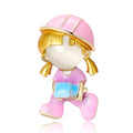 Alloy Brick Carrying Girl Brooch For Women's Suits And Dresses view 5