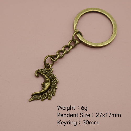 Zinc Alloy Sun Moon Star Keychain Celestial Bag Charm Gift